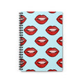 Lips Blue Spiral Notebook