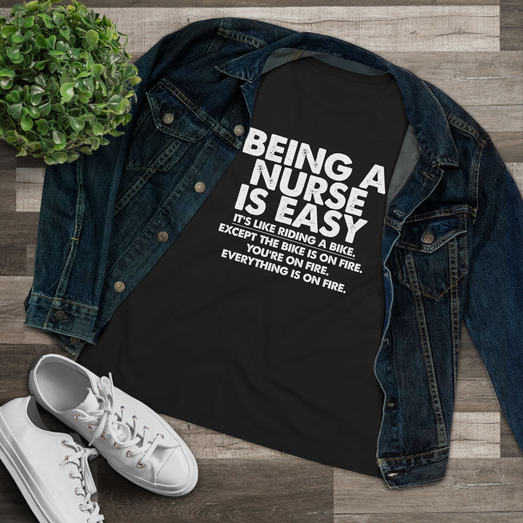 Being a nurse is easy - ladies tee - SKU-1680