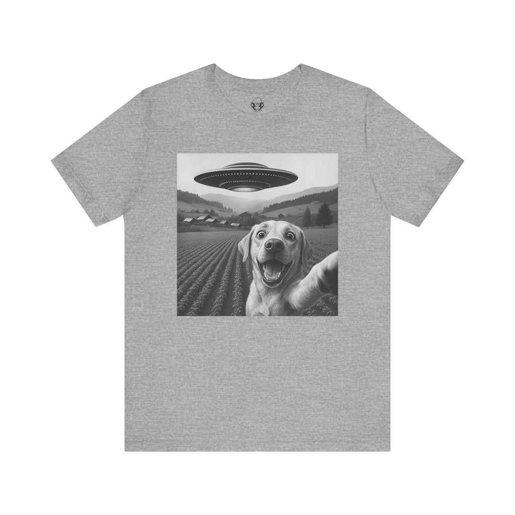Funny UFO Dog Alien Abduction Selfie Unisex T-Shirt