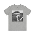 Funny UFO Dog Alien Abduction Selfie Unisex T-Shirt