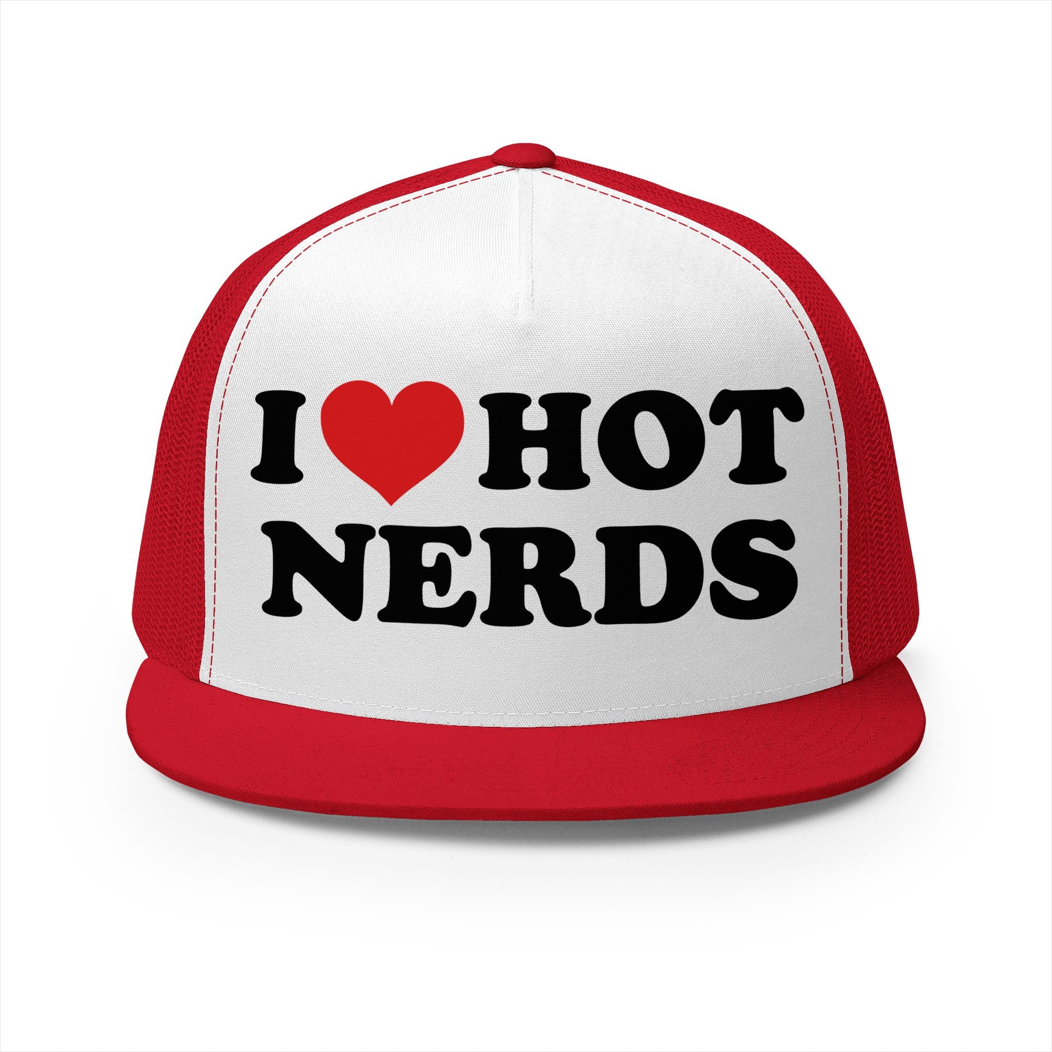 I Love Hot Nerds 5 Panel Trucker Cap