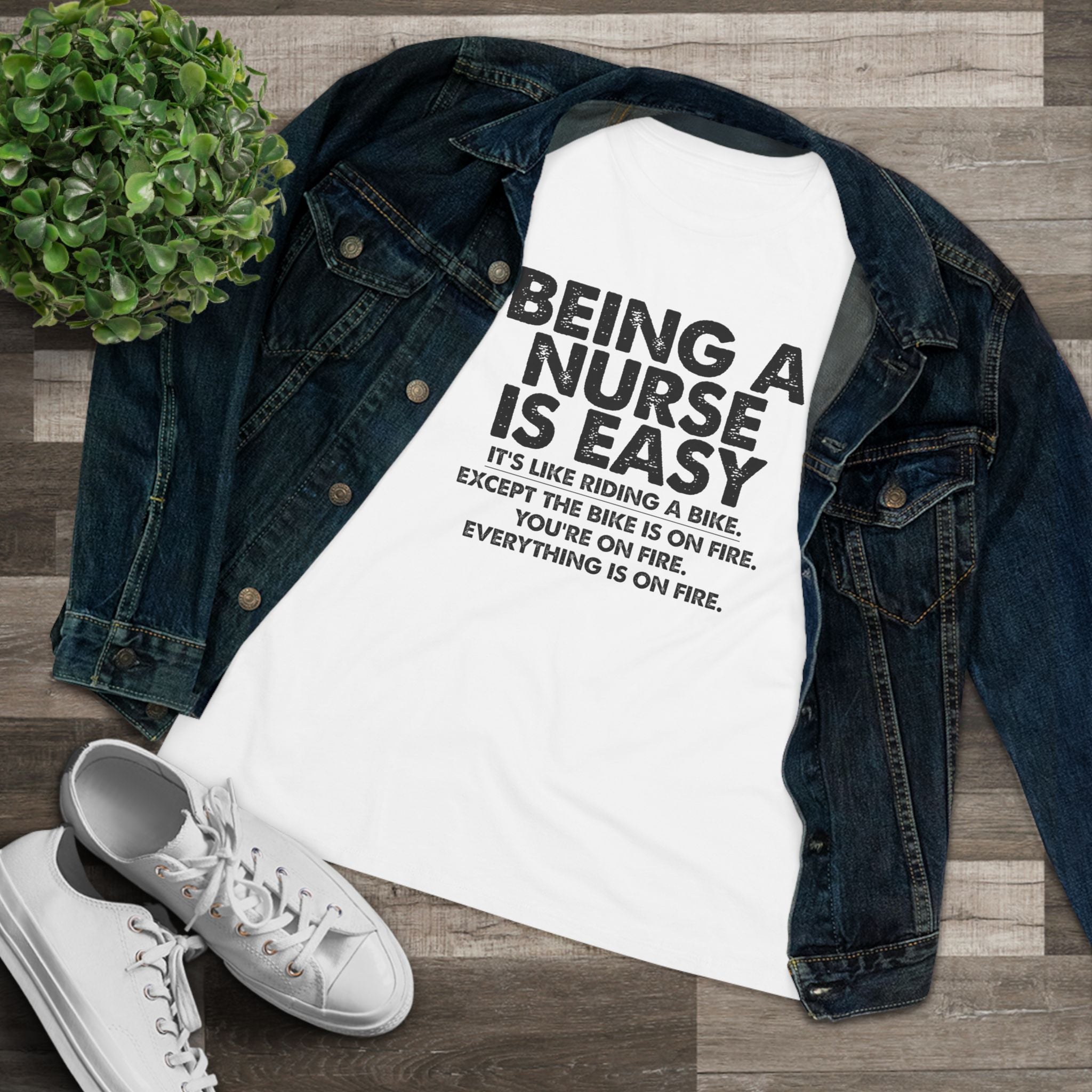 Being a nurse is easy - ladies tee - SKU-1680