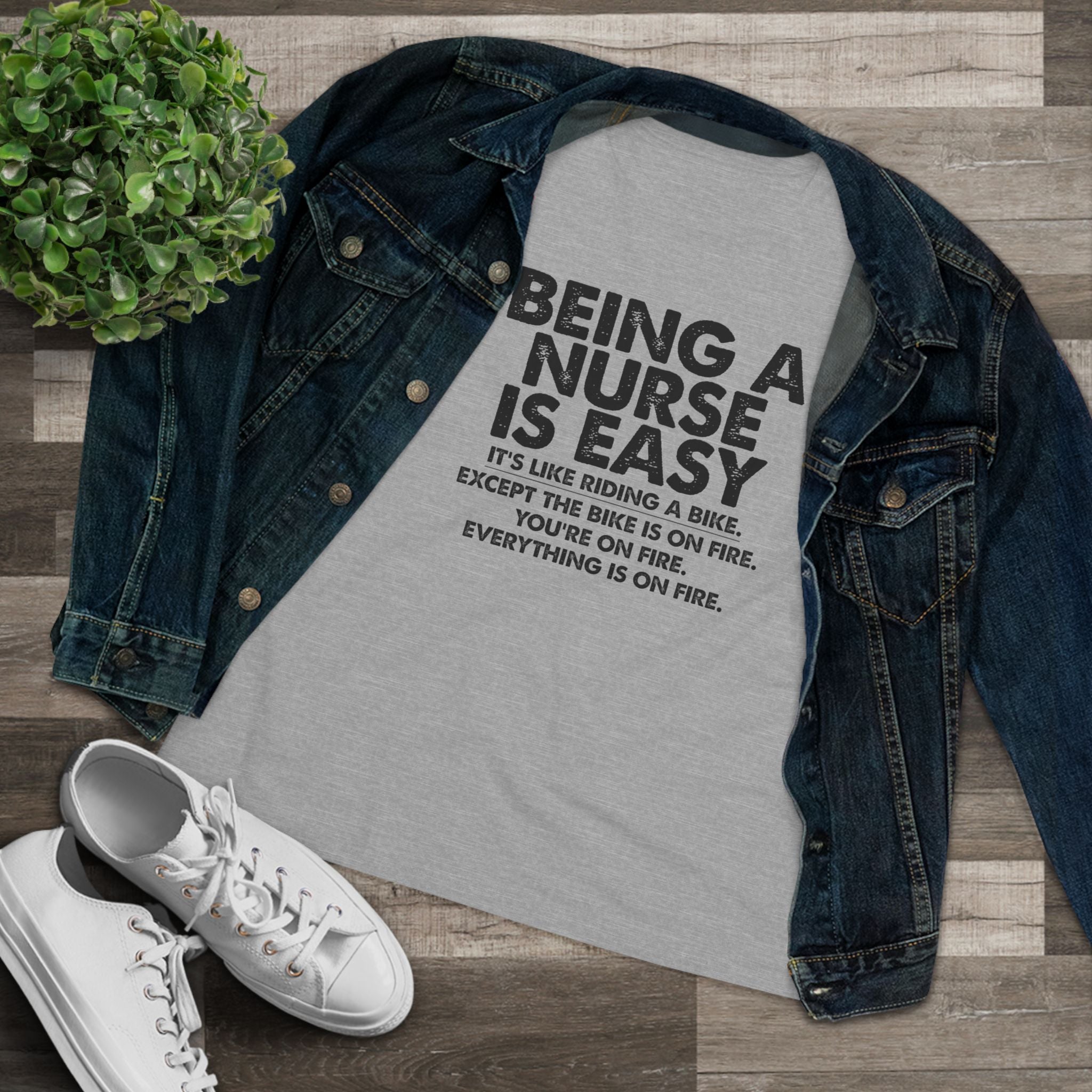 Being a nurse is easy - ladies tee - SKU-1680