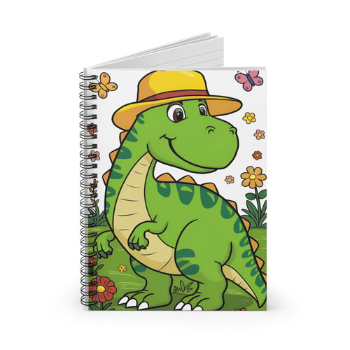 Dinosaur kids butterfly and flowers spiral notebook