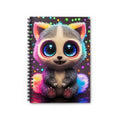 Cute Fluffy Baby Raccoon Smiles Spiral Notebook