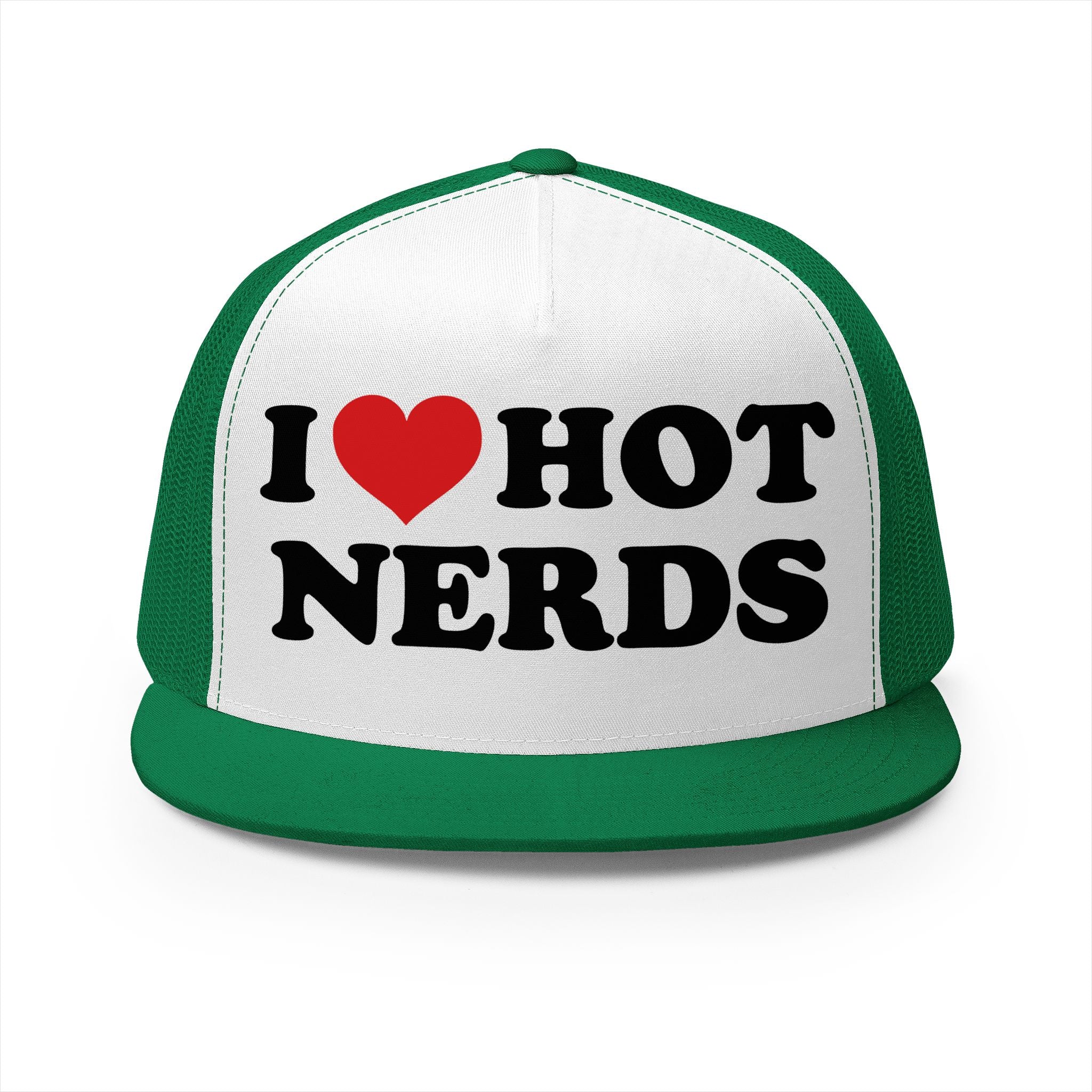 I Love Hot Nerds 5 Panel Trucker Cap